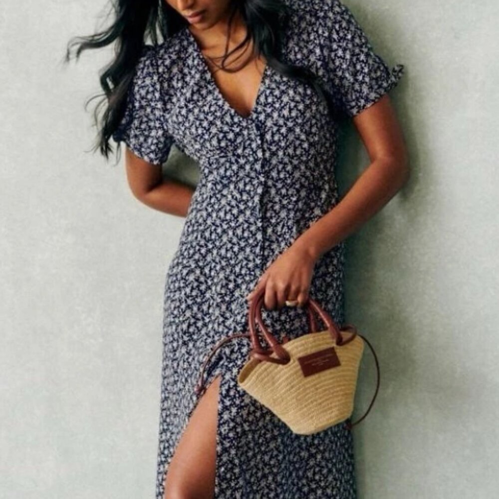 Sezane Vic Dress Lanzarote Print Size 14